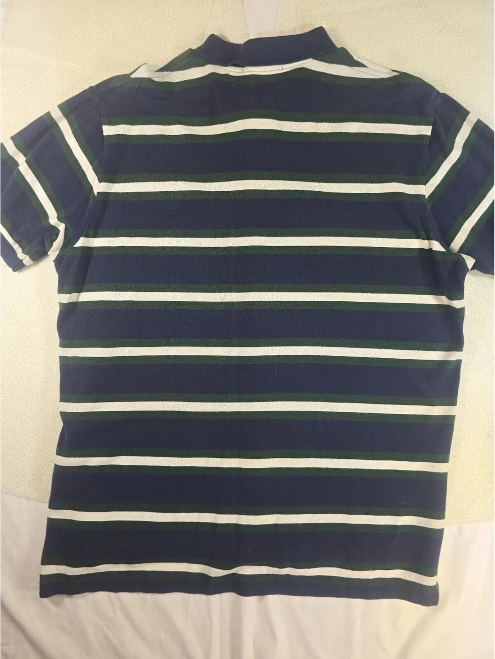Vintage Polo Ralph Lauren Striped Polo Shirt XXL Blue Green White Cotton